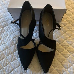 9 West Pointed Toe Suede Heels